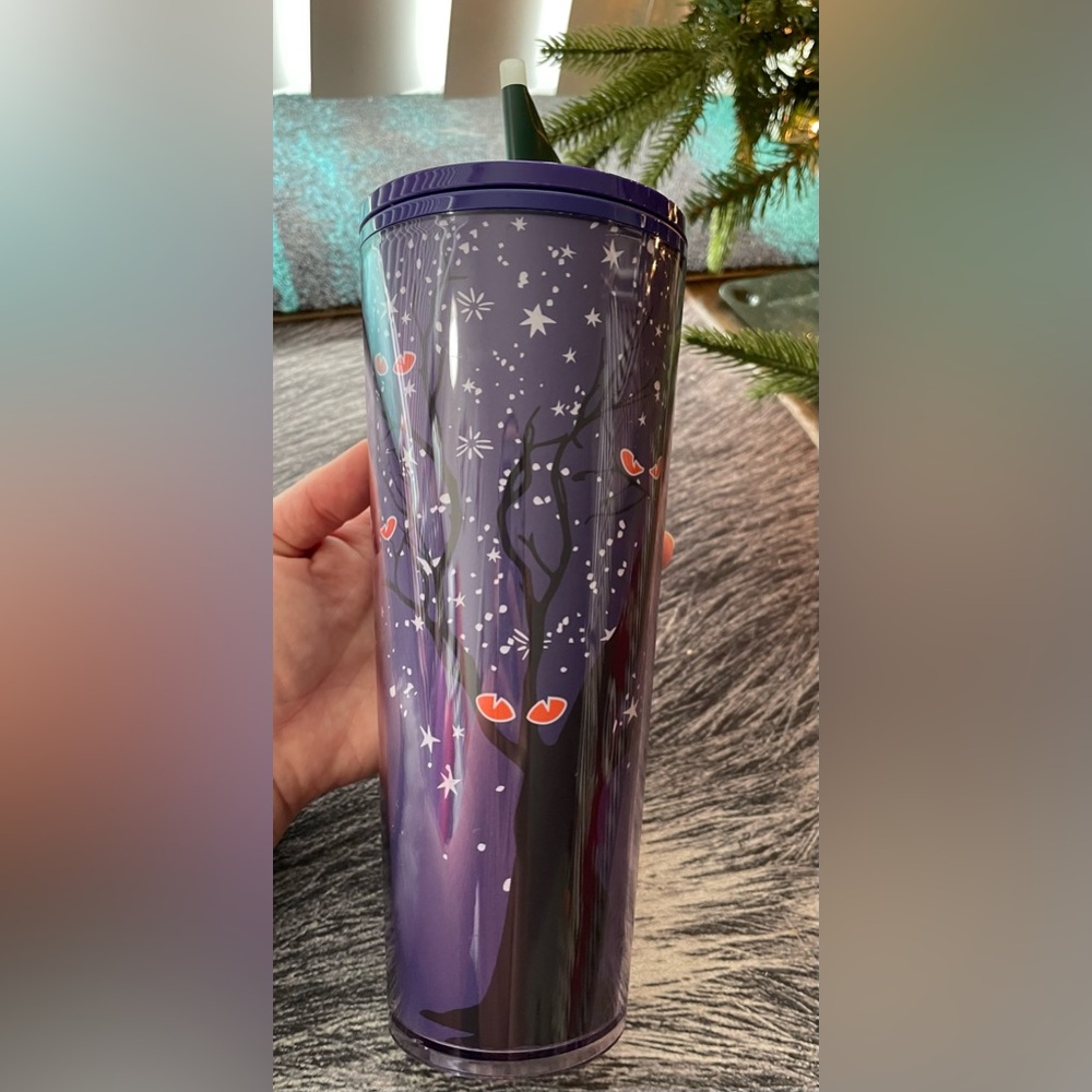 NWT - Starbucks 24oz Halloween 2022 Purple Glow-in-the-dark Eyes Cold Tumbler